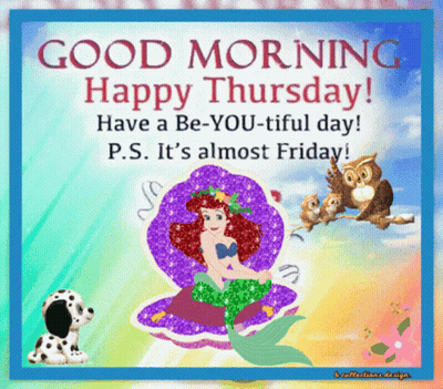 A Good Morning Happy Thursday Card With A Mermaid GIF
