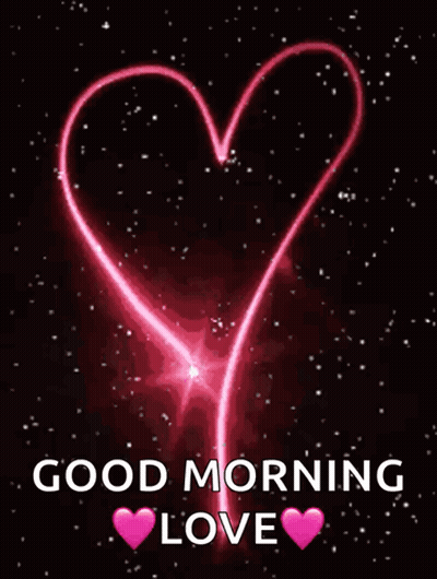 A Good Morning Love Message With A Pink Heart GIF