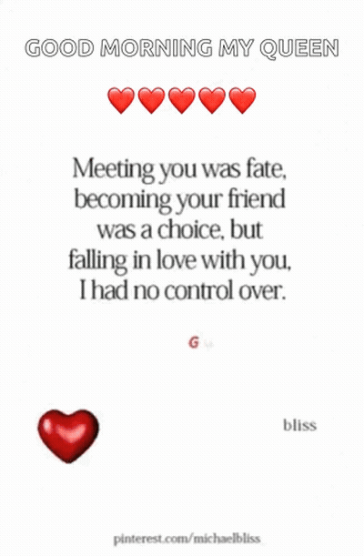A Good Morning Message For A Queen With A Quote About Falling In Love GIF