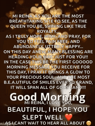 A Good Morning Message From Mi Reina I Love You GIF