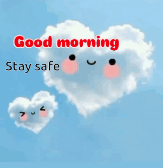 A Good Morning Message With A Heart Shaped Cloud GIF
