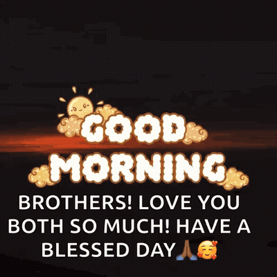 A Good Morning Message With A Sun And Clouds GIF