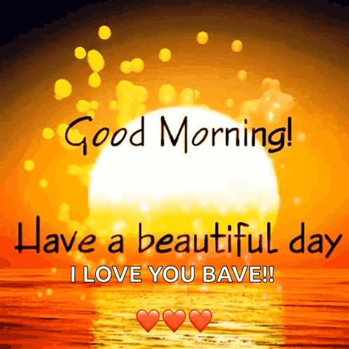 A Good Morning Message With A Sunset In The Background GIF