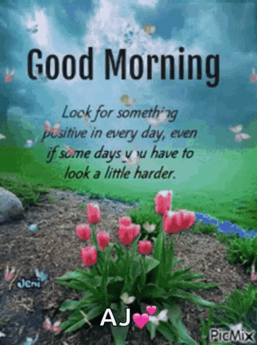 A Good Morning Message With Flowers And A Quote GIF