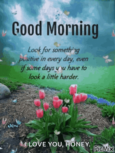 A Good Morning Message With Flowers And A Quote GIF