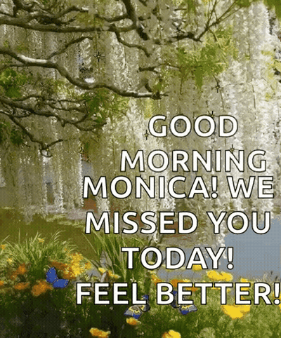 A Good Morning Monica We Missed You Today Feel Better ! GIF