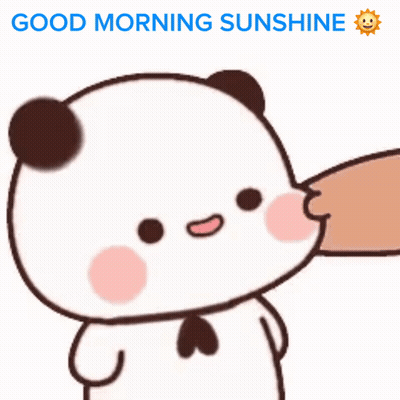 A Good Morning Sunshine Sticker With A Cartoon Panda Bear GIF