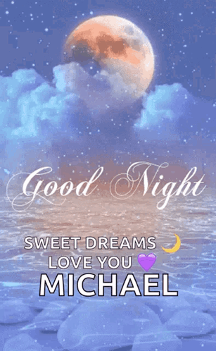 A Good Night Greeting Card With A Full Moon In The Background GIF