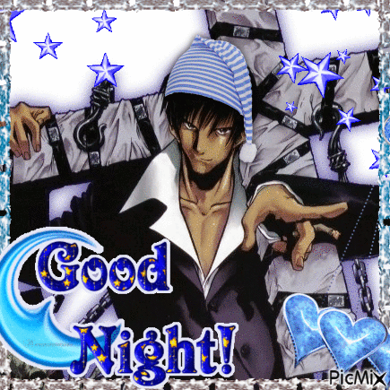 A Good Night Greeting Card With A Man In A Suit And Striped Hat GIF
