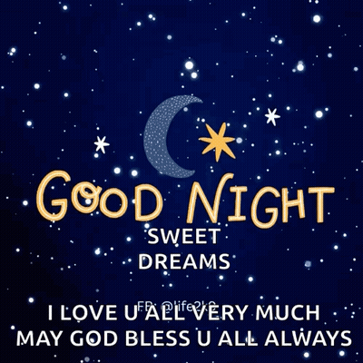 A Good Night Sweet Dreams Message With A Crescent Moon GIF