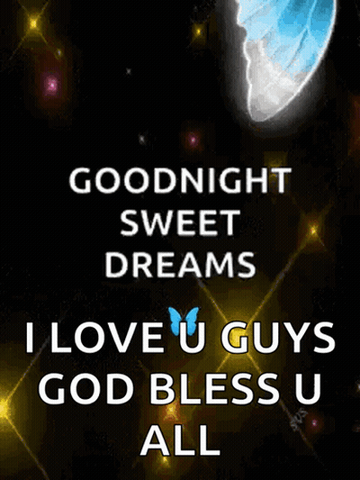 A Goodnight Sweet Dreams Message With A Butterfly On It GIF