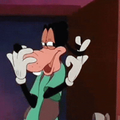 A Goofy Cartoon Character With A Big Nose And Gloves GIF