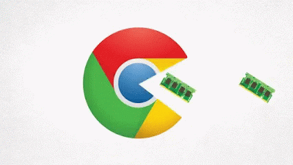 A Google Chrome Logo With A Pair Of Ram Sticks Behind It GIF