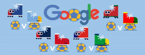 A Google Logo With A Bunch Of Icons On It GIF