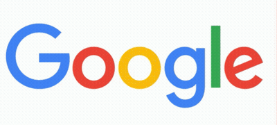 A Google Logo With A White Background And A Rainbow Of Colors GIF