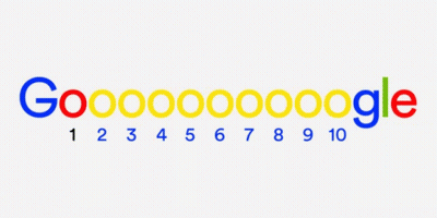 A Google Logo With Numbers 1 Through 10 GIF