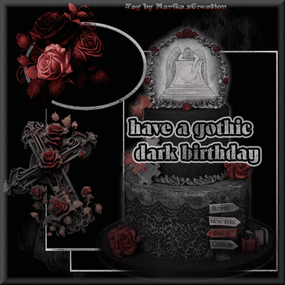 A Gothic Birthday Card That Says Have A Gothic Dark Birthday On It GIF