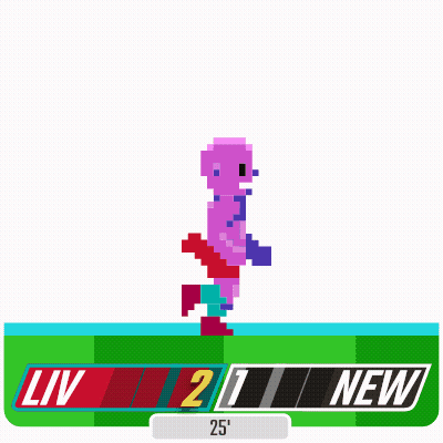 A Graphic Of A Soccer Game With The Score Being Liv 2 1 New GIF