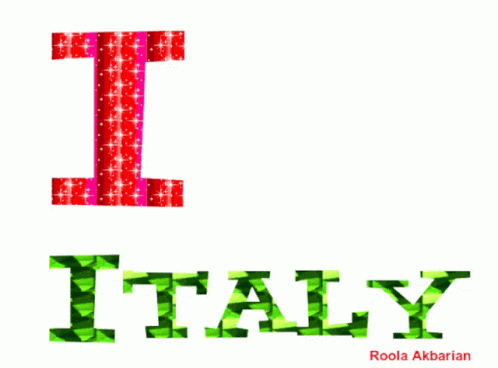 A Graphic That Says I Love Italy With A Heart GIF
