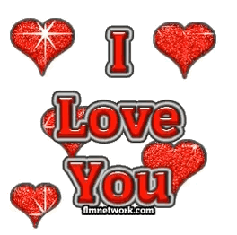 I Love You Graphic With Red Hearts GIF