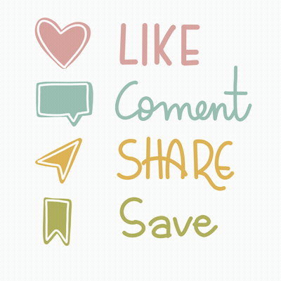 A Graphic That Says Like Comment Share And Save GIF