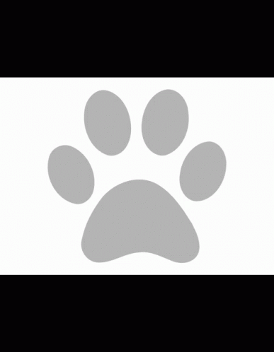 A Gray Paw Print On A White Background With Circles GIF