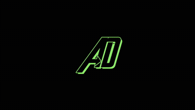 A Green A And D Logo On A Black Background GIF
