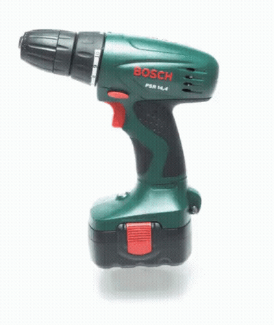 A Green And Black Bosch Cordless Drill GIF