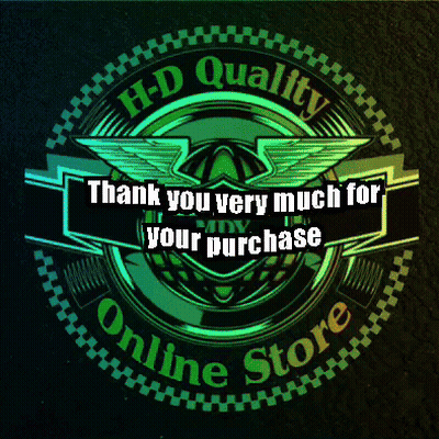 A Green And Black Logo That Says " Hd Quality Online Store " GIF