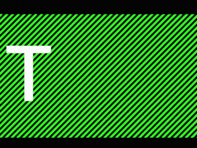 A Green And Black Striped Background With The Letter T In The Middle . GIF