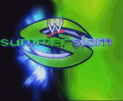 A Green And Blue Logo For Summer Slam GIF
