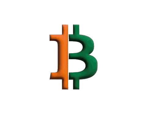 A Green And Orange Sign With The Letter B In The Middle Sticker