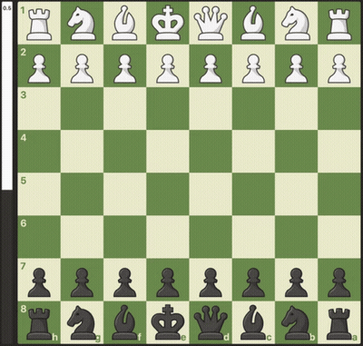 A Green And White Chess Board With White Chess Pieces On It GIF