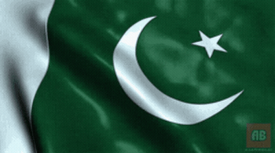 A Green And White Flag With A Crescent Moon And A Star GIF