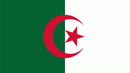 A Green And White Flag With A Crescent Moon And Star GIF