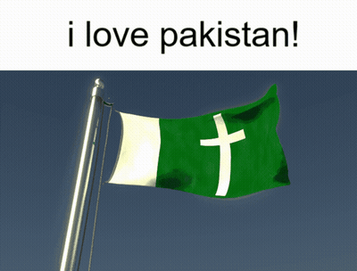 A Green And White Flag With A White Cross On It GIF