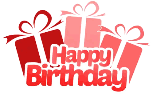 A Green And White Happy Birthday Sign With Green Presents Sticker