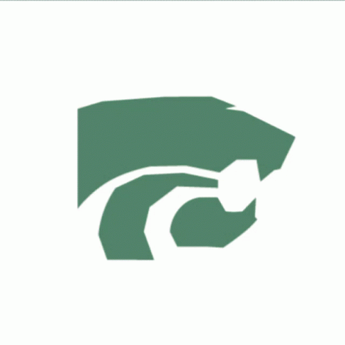 A Green And White Icon Of A Lion On A White Background GIF