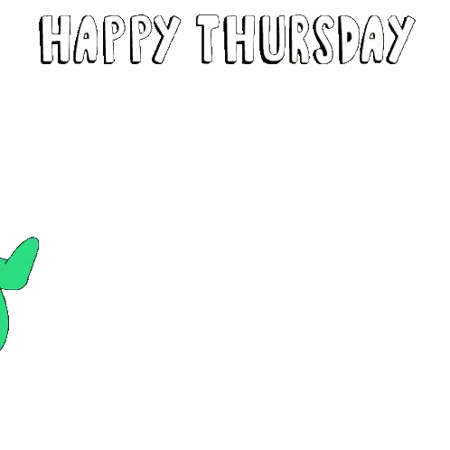 A Green And White Penguin Is Surrounded By Confetti And The Words Happy Thursday Sticker