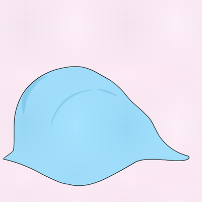 A Green And White Penguin With A Blue Bow On Its Head Is Sleeping Under A Blue Blanket GIF