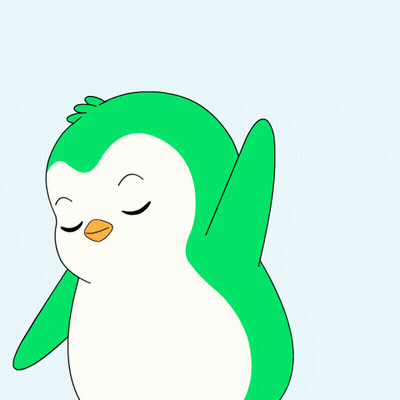 A Green And White Penguin With A Yellow Beak GIF