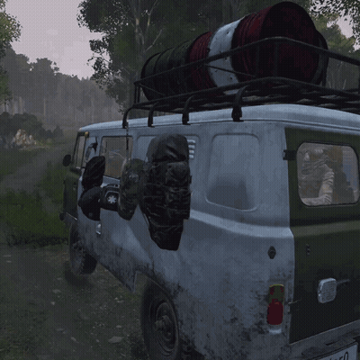 A Green And White Van With A License Plate That Says H4dpr GIF