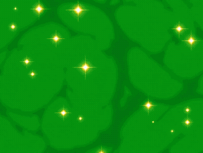 A Green And Yellow Background With A White Glowing Object GIF