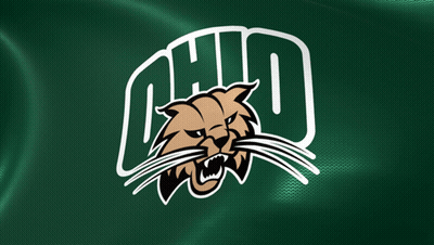 A Green Background With A Cat And The Word Ohio GIF