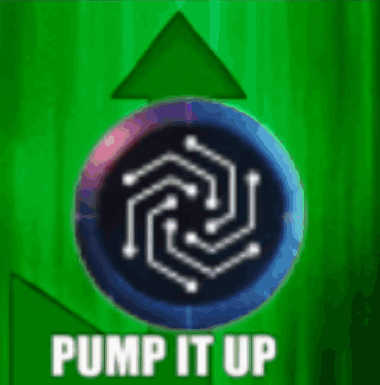 A Green Background With A Circle And The Words Pump It Up On It GIF