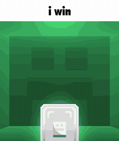 A Green Background With A White Item And The Words I Win Above It GIF