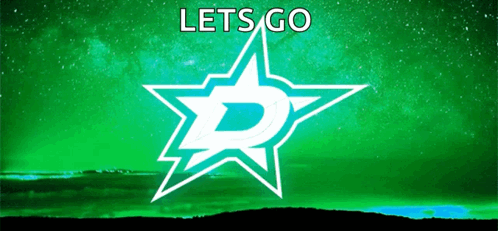 A Green Background With A White Star And The Words Let 'S Go Below It GIF