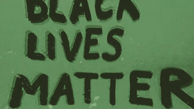 A Green Background With The Words Black Lives Matter Written In Black GIF