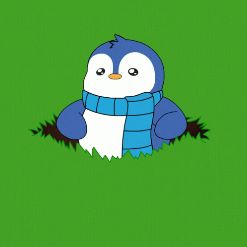 A Green Background With The Words See You Later And A Penguin Sticking Its Head Out Of A Hole GIF