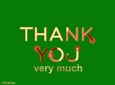 A Green Background With The Words " Thank You Very Much " GIF